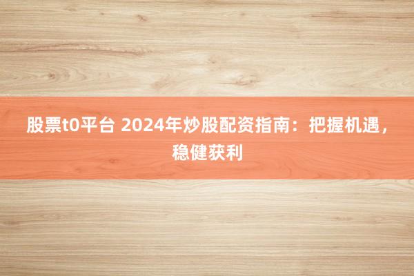 股票t0平台 2024年炒股配资指南：把握机遇，稳健获利