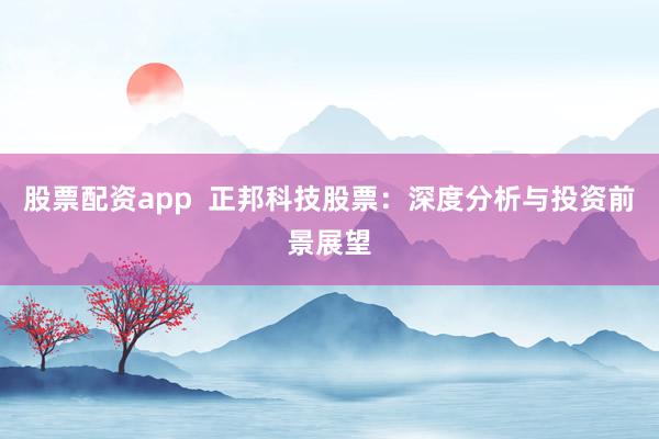 股票配资app  正邦科技股票：深度分析与投资前景展望