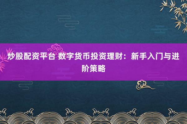 炒股配资平台 数字货币投资理财：新手入门与进阶策略