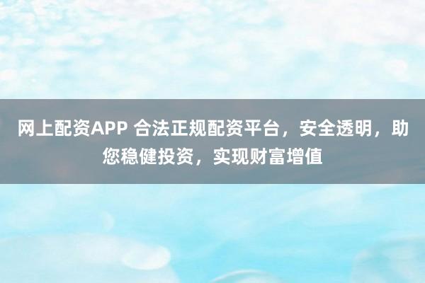 网上配资APP 合法正规配资平台，安全透明，助您稳健投资，实现财富增值