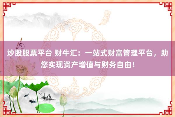 炒股股票平台 财牛汇：一站式财富管理平台，助您实现资产增值与财务自由！