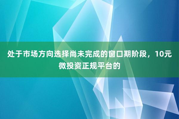 处于市场方向选择尚未完成的窗口期阶段，10元微投资正规平台的