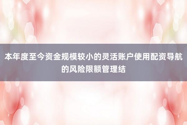 本年度至今资金规模较小的灵活账户使用配资导航的风险限额管理结