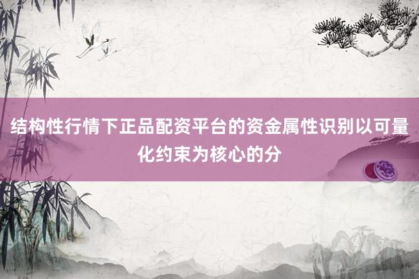 结构性行情下正品配资平台的资金属性识别以可量化约束为核心的分