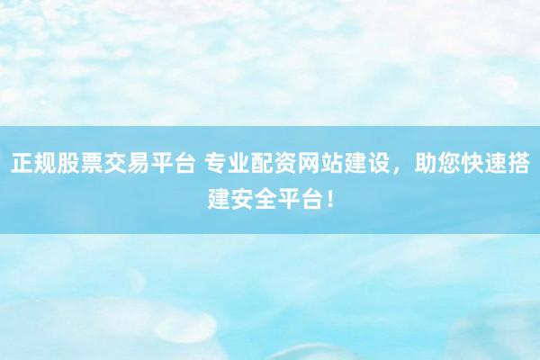 正规股票交易平台 专业配资网站建设，助您快速搭建安全平台！
