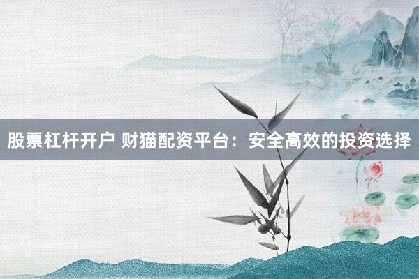 股票杠杆开户 财猫配资平台：安全高效的投资选择