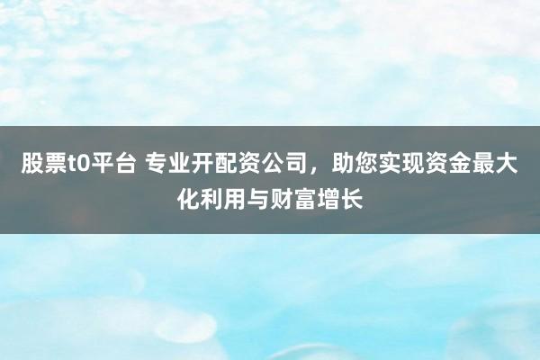 股票t0平台 专业开配资公司，助您实现资金最大化利用与财富增长